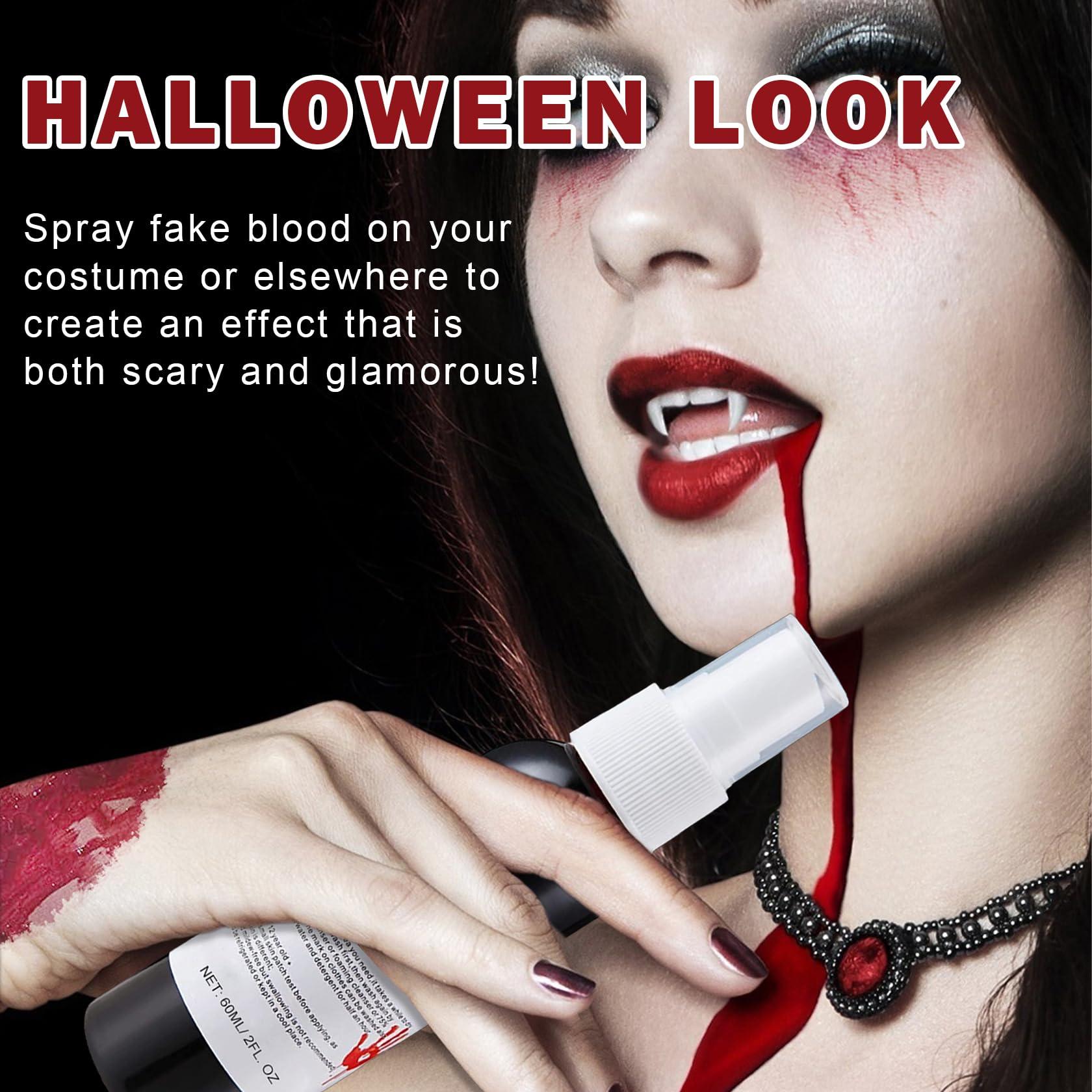 LZXLUKGIR LZXLUKGIR Halloween Fake Blood Spray,Washable Fake Blood for Clothes Face,Realistic Fake Blood Makeup for Halloween Fake Blood Sfx Makeup Zombie Vampire Makeup,Vegan Cruelty-free