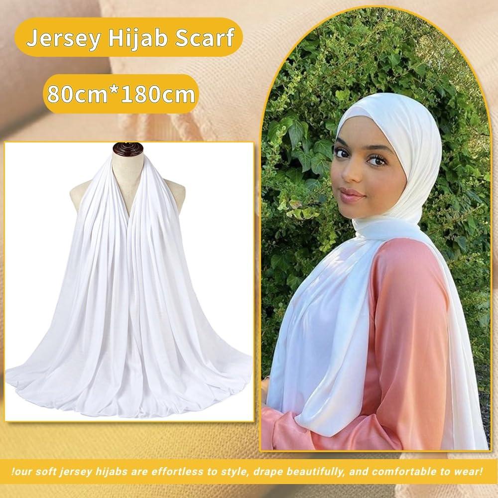 Ftoronaly Ftoronaly Turban Head Wraps for Black Women Hair Wraps Stretch Soft Jersey Hijab Scarf Headwraps Headband White