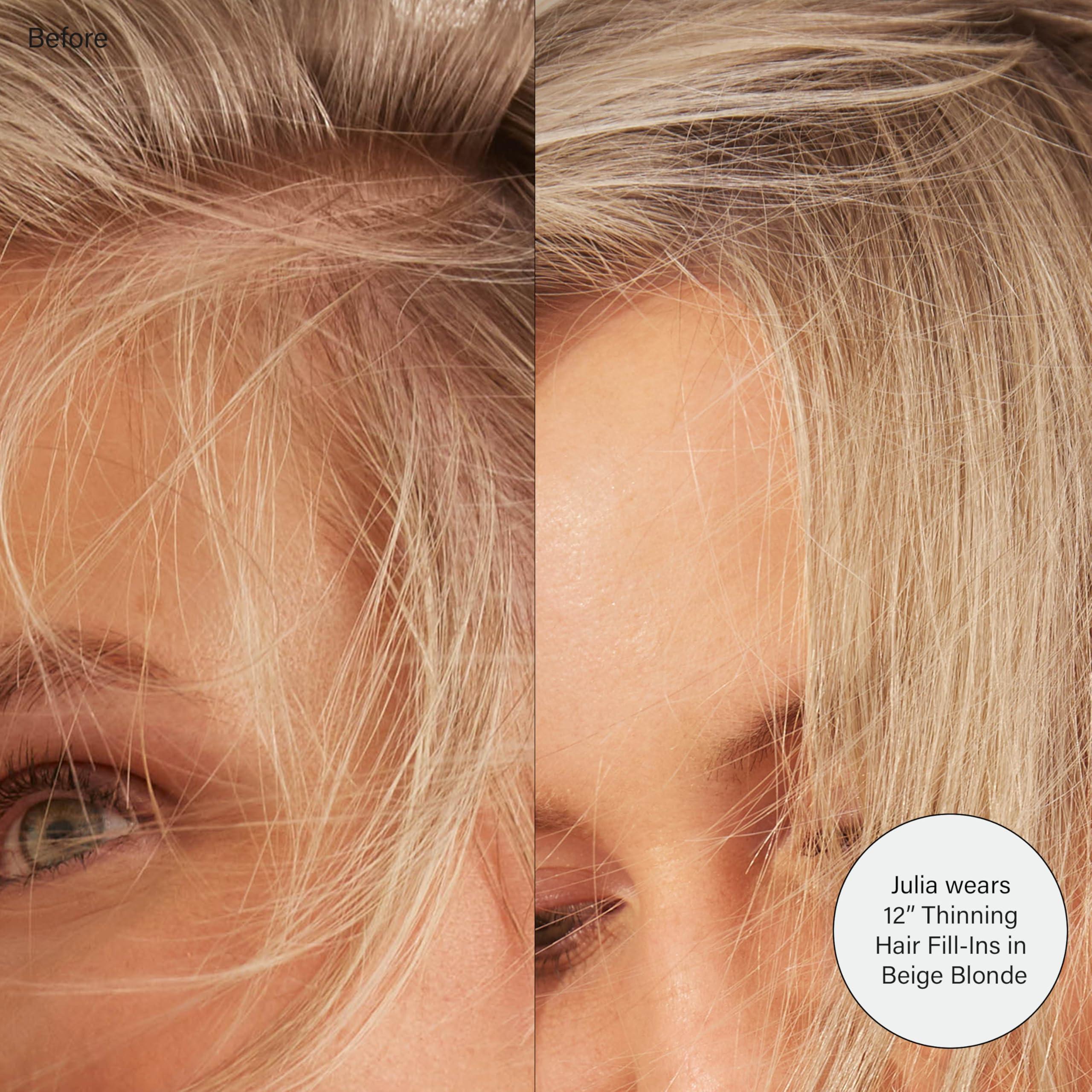 Luxy Luxy Hair 16\" Light Gray Thinning Hair Fill-Ins Clip-In Hair Extensions (80 grams) 100% Remy Human Hair, Coverage for Thinning Hair, 6-Piece Set, Blends Easily