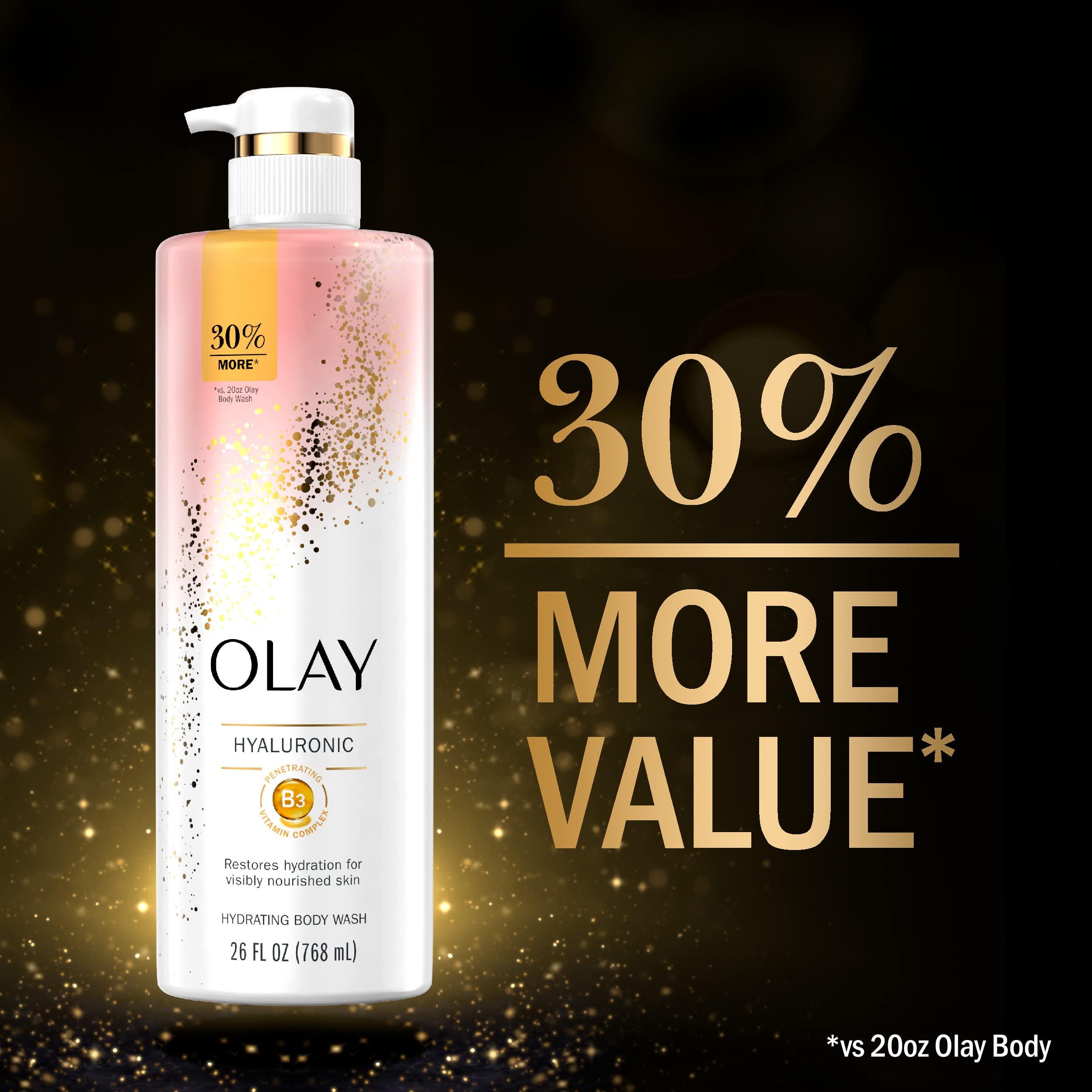 Olay Olay Cleansing & Moisturizing Womens Body Wash 4ct with Vitamin B3 and Hyaluronic Acid 26 fl oz (Pack of 4)