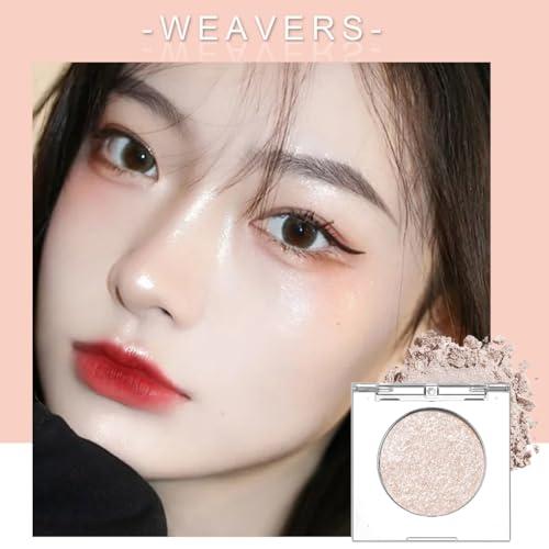 Lingyun Lingyun Shimmer Glitter Eyeshadow Palette,Korean Eye Glitter Highlight Shimmer Eye Makeup Sparkly Silver Eye Shadow, Ultra-Blendable,Long Lasting (Weavers)