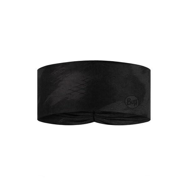 BUFF BUFF CoolNet UV Ellipse Headband, UPF 50 Sun Protection, Breathable, Cooling Hair Wrap, Versatile, Quick Dry Bandana, Disx Black, Adult Size