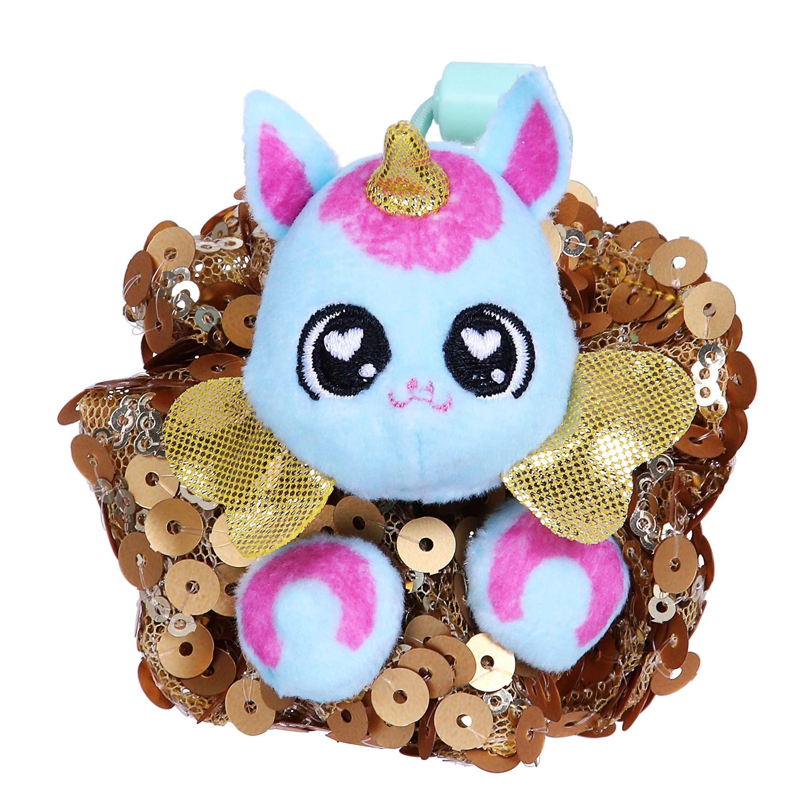 Scrunchmiez ScrunchMiez Single Surprise Pack, Magically transforms from Hair Scrunchie to Cute Plush Friend as Well as Backpack Clip. So Many Characters to Collect & wear.,(ID96524)