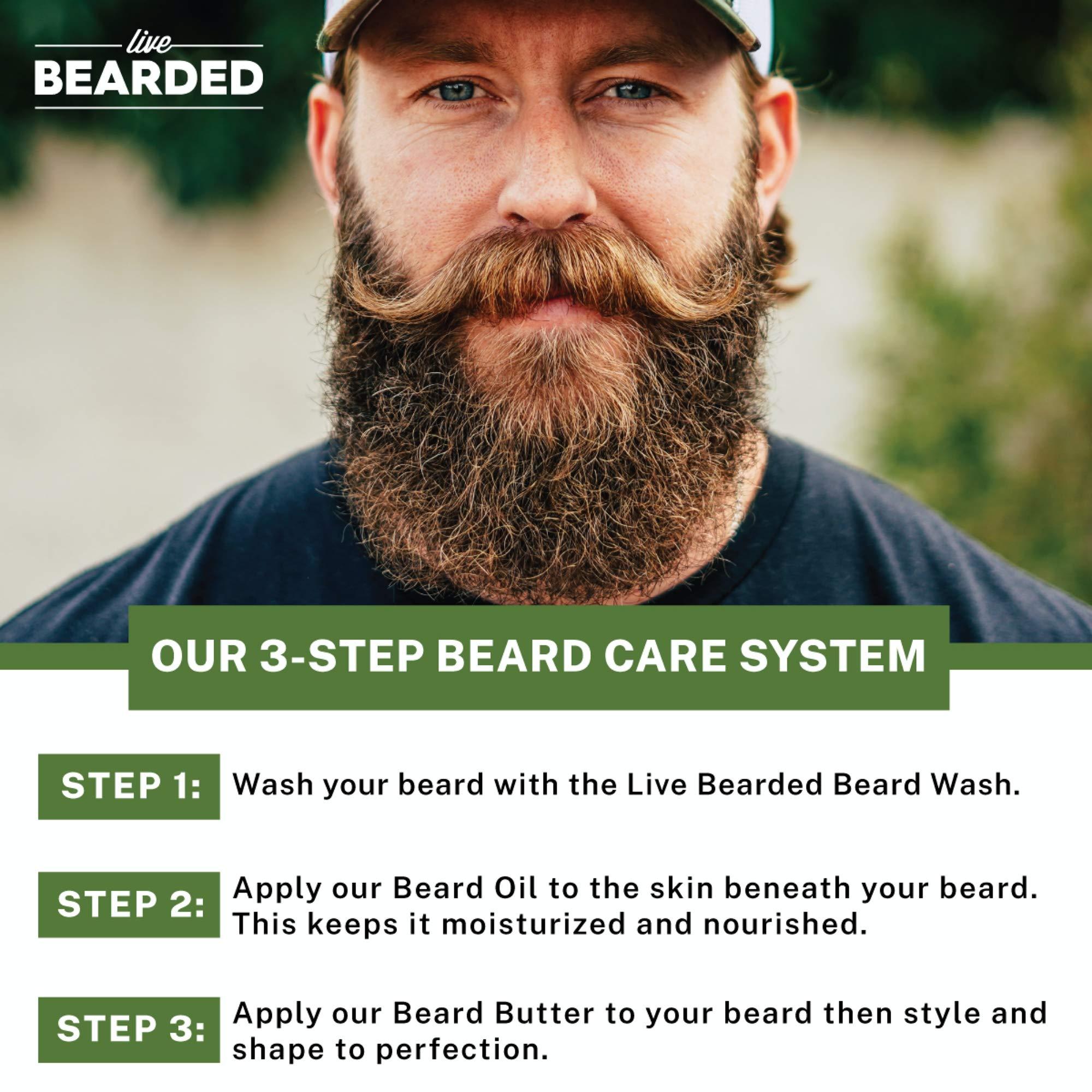 Live Bearded Live Bearded: Beard Oil and Beard Butter Grooming Kit - American - All-Natural Ingredients with Shea Butter, Argan Oil, Jojoba Oil and More - Beard Growth Support - Made in The USA