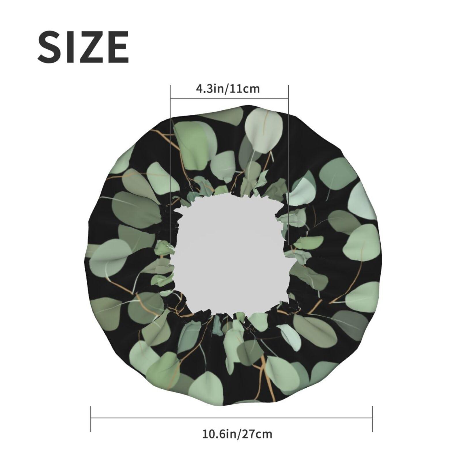 YIPOCH sage green Large Shower Cap for Women Men Shower Caps for Women Reusable Waterproof Hair Cap Double Layers Showercap With PEVA Lined & Elastic Band Fashion Shower Bonnet