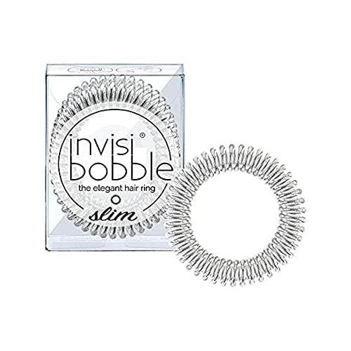 invisibobble invisibobble SLIM Traceless Spiral Hair Ties - Pack of 3, True Black - Strong Elastic Grip Coil Hair Accessories for Women - No Kink, Non Soaking - Gentle for Girls Teens and Thick Hair