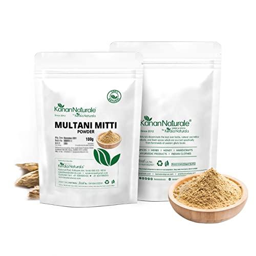 Kerala Naturals Fuller's Earth Clay/Multani Mitti Powder, Indian Clay Face Mask 1 kg (100 gm x 10 packs)