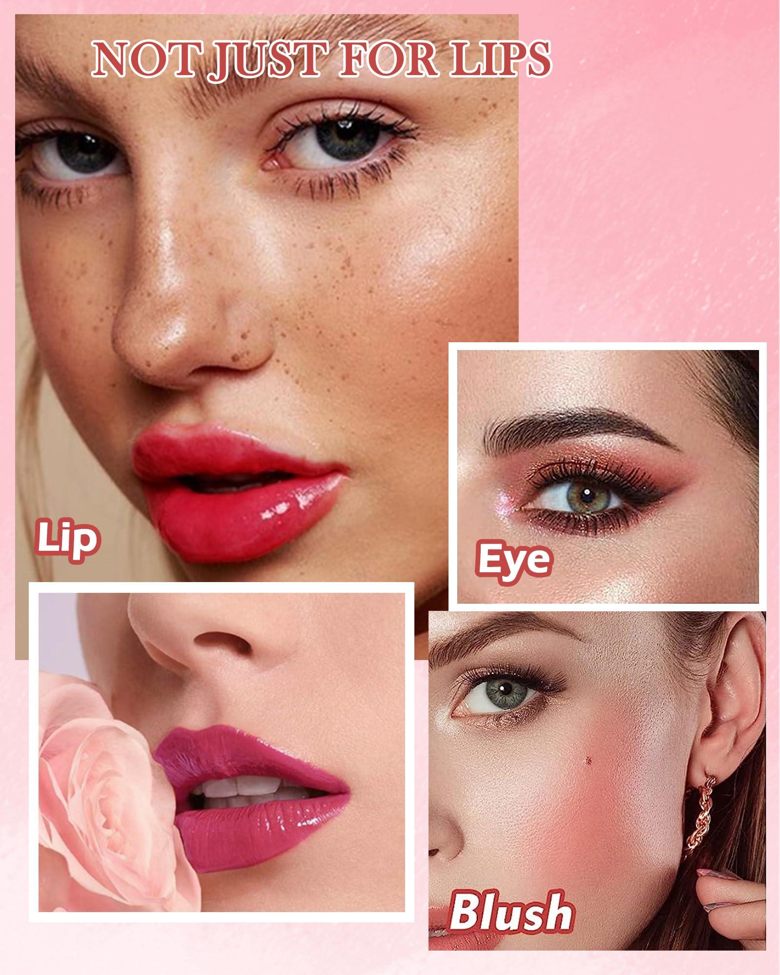 LYSdefeu Moisturizing Lip Tint Stain, Velvet Water Lip Tint Liquid Lipstick Makeup, Vivid High Pigment & Non-Sticky & Non-Transfer Wear Lip Gloss Oil for Lasting All-Day Beauty, Multi-use Lip & Cheek Tint- 01#