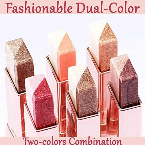 Deysen Two-Tone Eyeshadow Stick, Double Colors Eye Shadow Stick Glitter Shimmer Eyeshadow Gradient Eyeshadow Makeup Stick Waterproof Eyeshadow (#2 Brown Coffee)