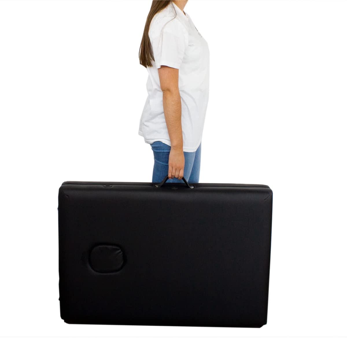 Mobiclinic Mobiclinic, Folding Massage Table, CM-01 Basic, Massage Table, Professional Massage Table, Portable, Wood, 2 Bodies, Spanish Brand, Adjustable, 180 x 60 cm, Black