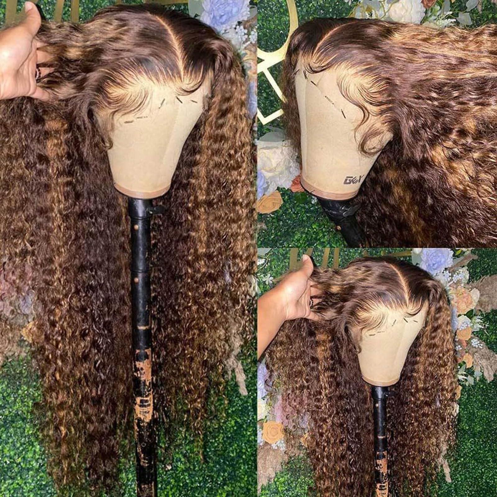 Lagalaga Lagalaga HD Omber 30 Jerry Curly Wave Wigs Human Hair 200% Density Real Full Large Lace Space 4x4 Omber 30 Jerry Curly Wave Wigs Human Hair Pre Plucked For Black Women