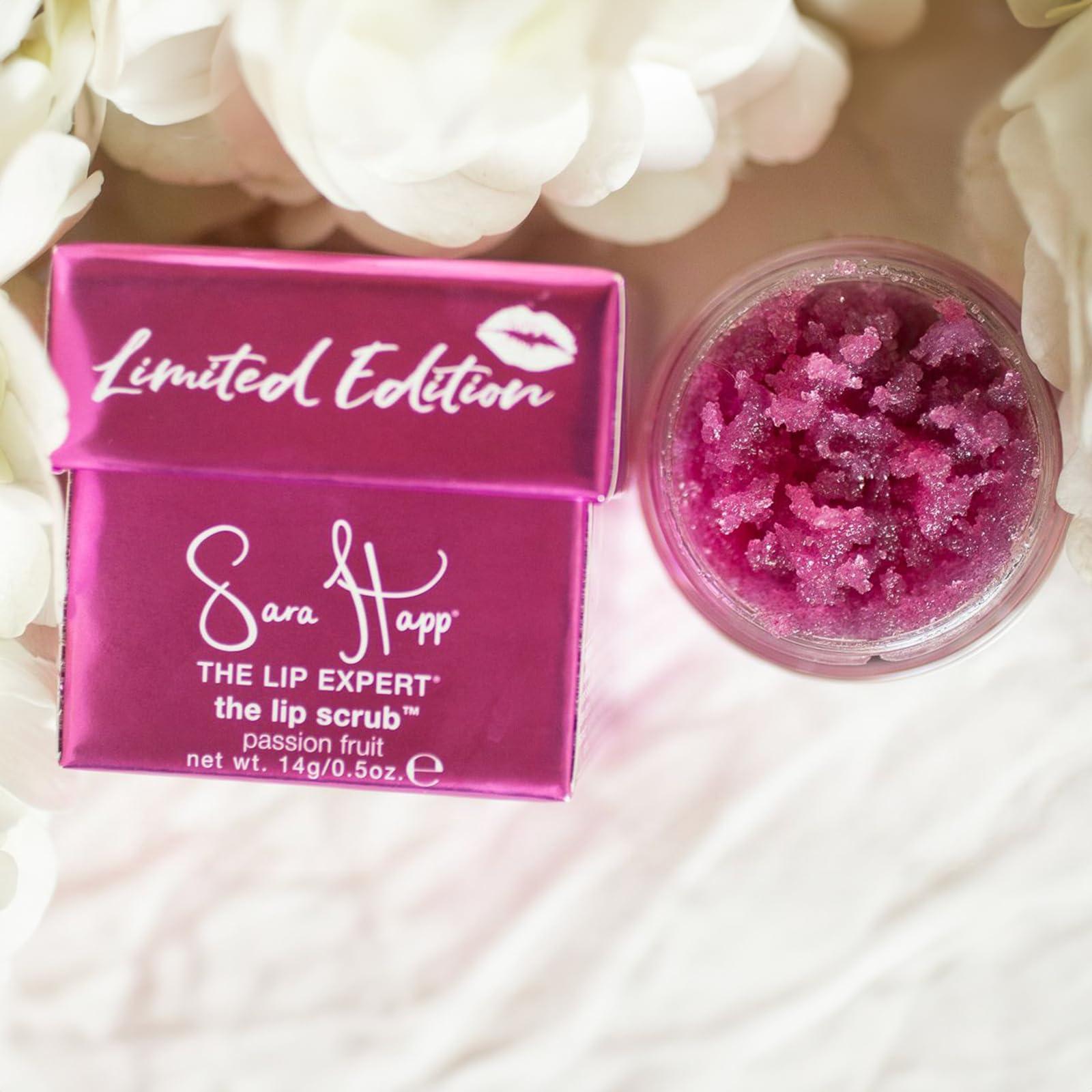 Sara Happ Sara Happ The Passion Fruit Lip Scrub - Gently Exfoliate, Polish, and Revitalize Dry Lips with Sugar Crystals, Jojoba, and Grape Oils. Vegan, 0.5 oz