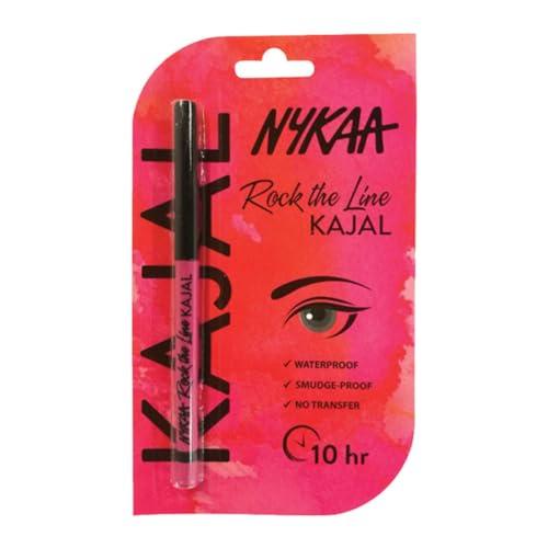 NYKAA Nykaa Cosmetics Rock the Line Eyeliner, 001 Jet Black, 0.01 oz - Smudge-Proof and Transfer-Resistant Formula - Highly Pigmented - Waterline Eyeliner