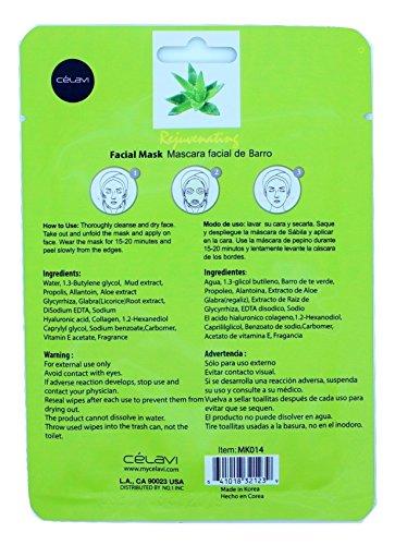 Celavi Cosmetics Celavi Essence Facial Mask Paper Sheet Korea Skin Care Moisturizing 24 Pack (Aloe Vera)