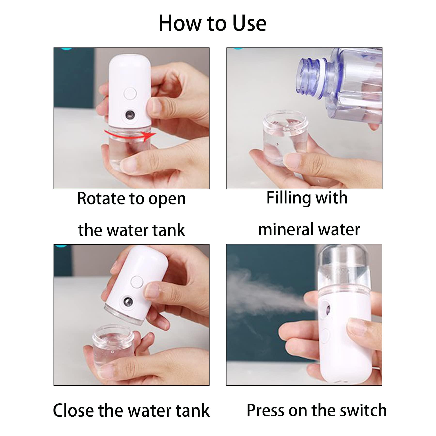 Htsorwzti Htsorwzti Nano Facial Mister Face Mister Nano Mist Sprayer Nano Mister for Lash Extensions Body Skincare Makeup (Pink White)