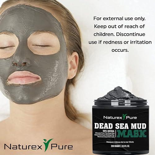 Naturex Pure Naturex Pure Dead Sea Mud Mask – Luxurious Mud Masks for Women and Men – Advanced All-Natural Dead Sea Mud Mask for Blackheads, Whiteheads, Hyperpigmentation, Acne – 8.8fl oz