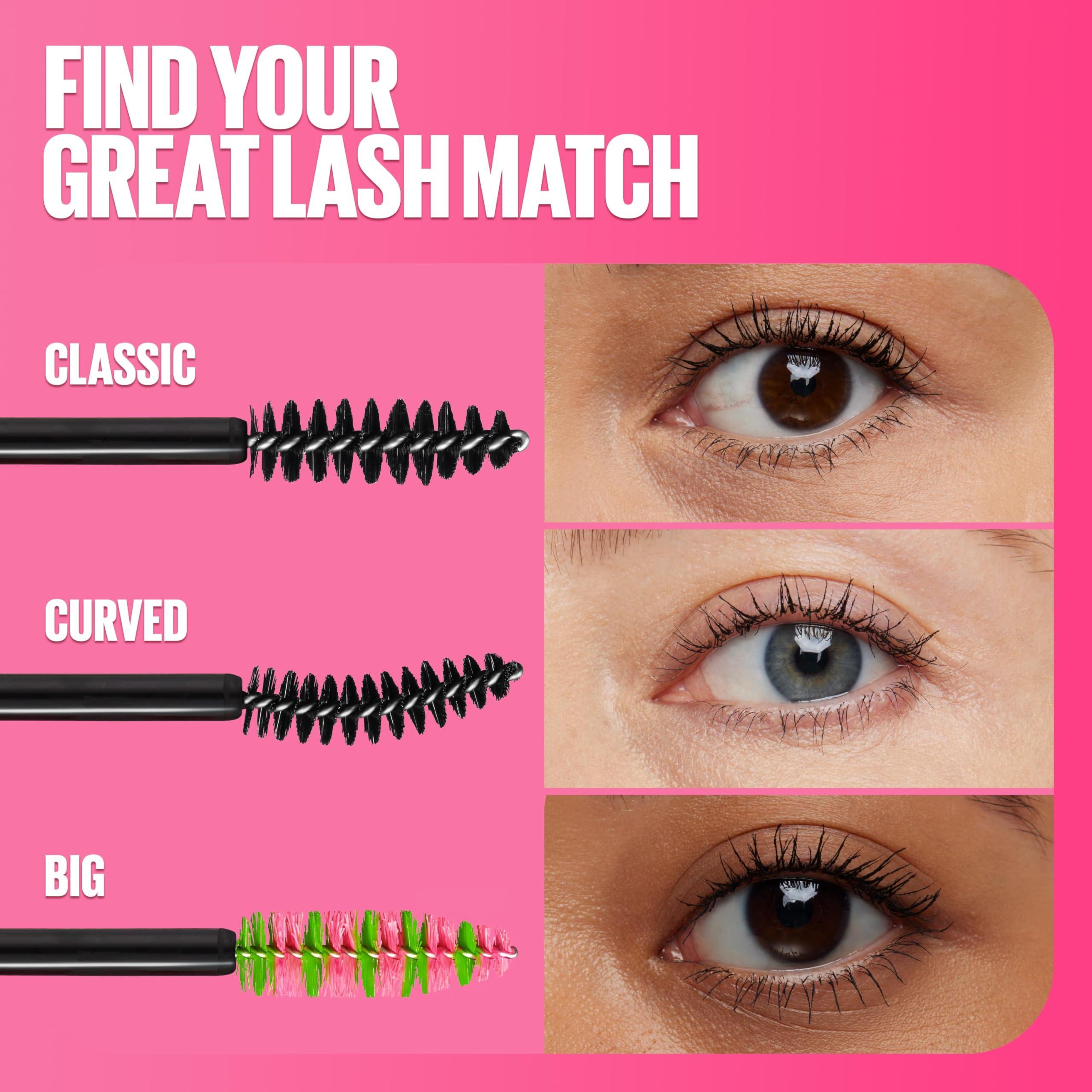 Maybelline New York Maybelline Great Lash BIG Washable Mascara, Volumizing, Thickening, Lengthening Mascara, Brownish Black, 1 Count