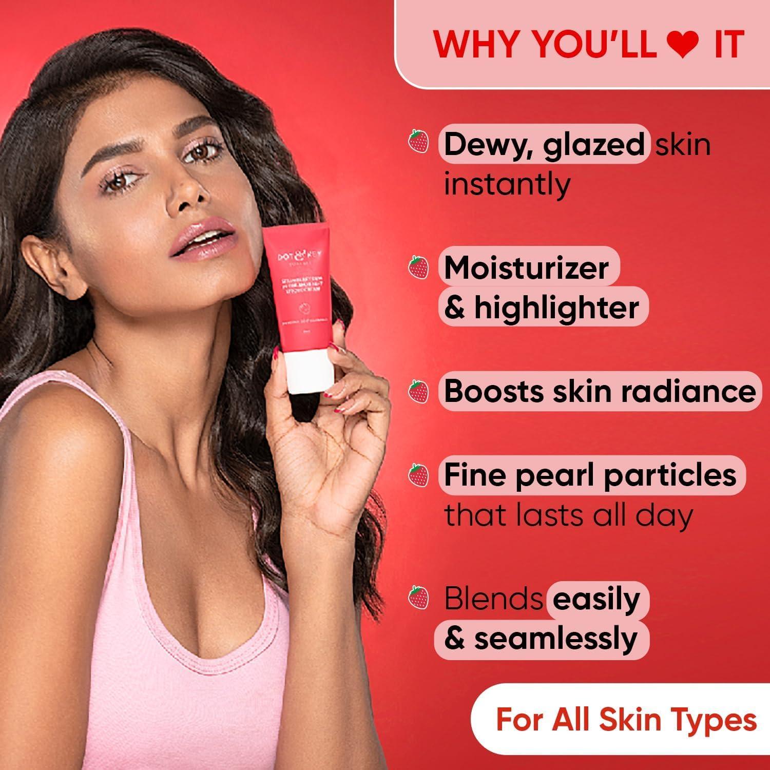 Generic Generic Dot. & .Key Strawberry Dew Strobe Cream for Face | Skin Radiance Cream | Moisturizer & Highlighter for Face | For All Skin Types | For Women & Men 1.01 Fl Oz