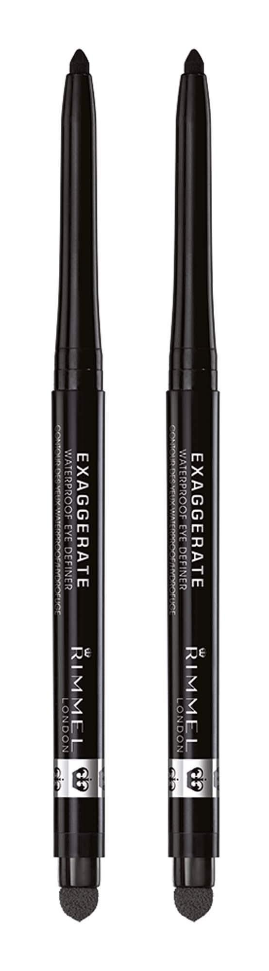 Rimmel Rimmel London Exaggerate Auto Waterproof Eye Definer Blackest Black 2 Count & Scandaleyes Waterproof Gel Pencil Eyeliner Black
