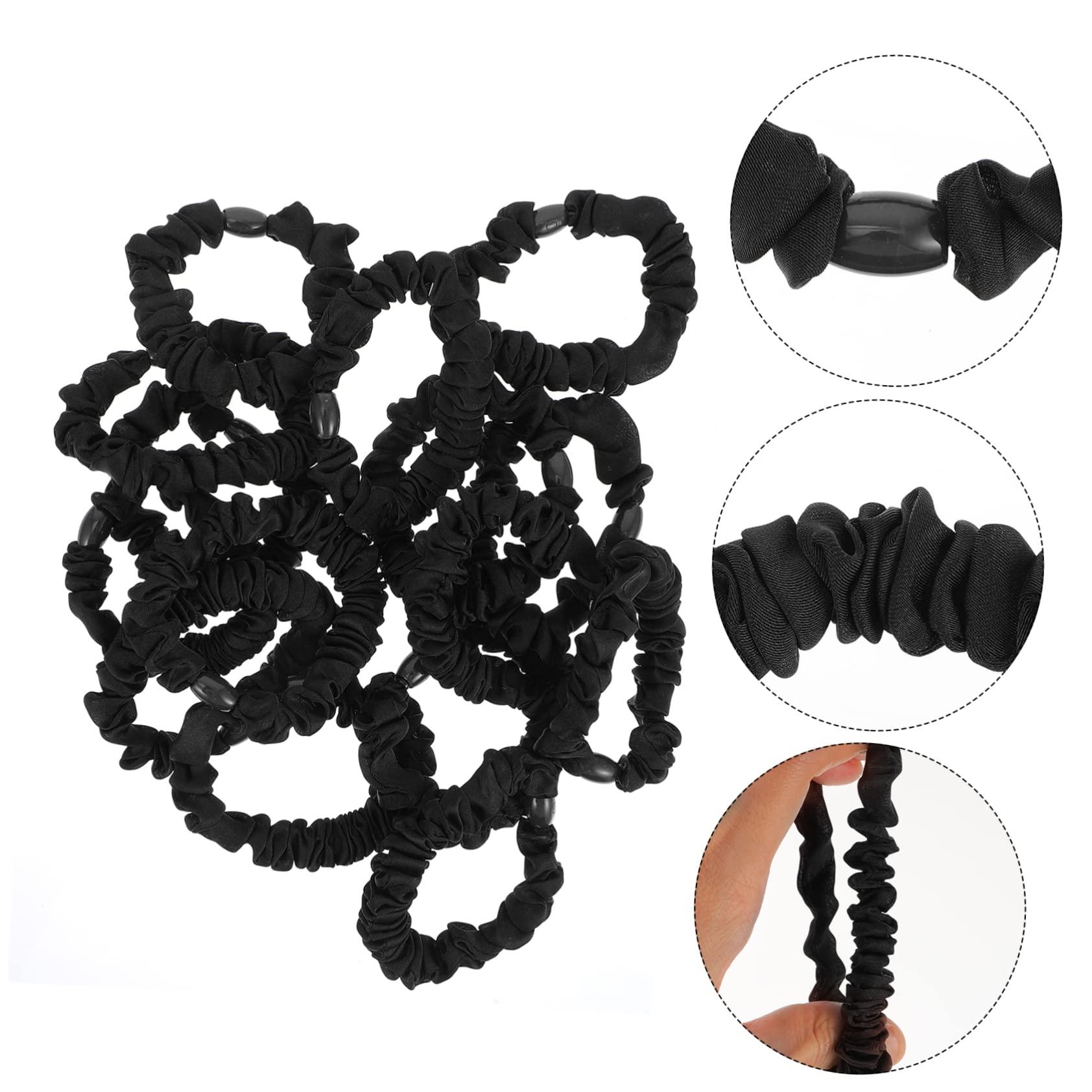 NOLITOY NOLITOY 15pcs Hair Ring Bulk Hair Spiral Hair Ties Hair Tie Holder No Crease Hair Ties Thick Hair Ties Soft Hair Ties Stretchy Hair Ties Hair Ties Ponytail Ties Black Fabric