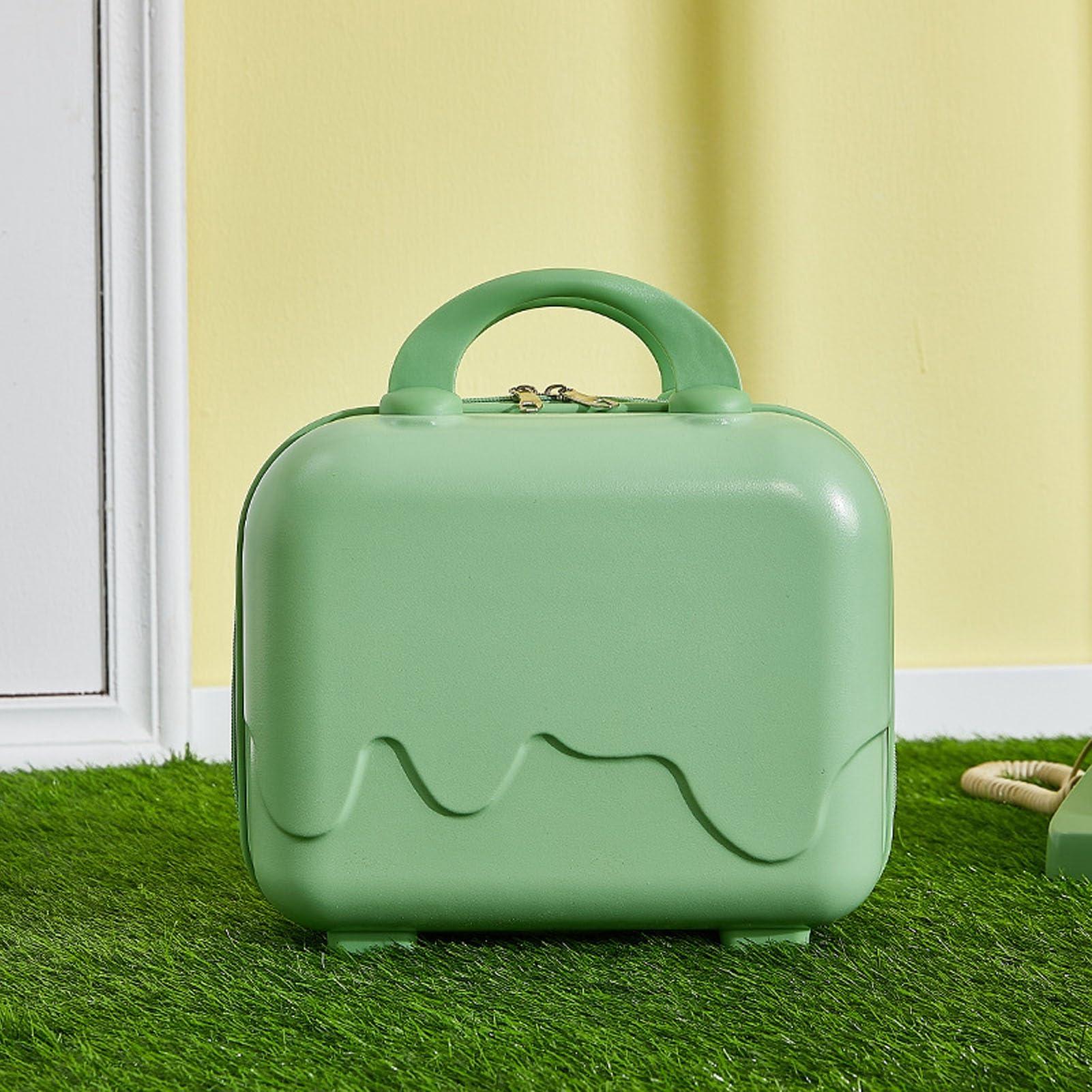 CHEOTIME CHEOTIME Cosmetic Bag, 14 Inch Large Capacity Cosmetic Case, Travel Toiletry Bag, Suitcase Design Retro Zipper Waterproof Suitable For Women Girls Travel(Matcha Green)