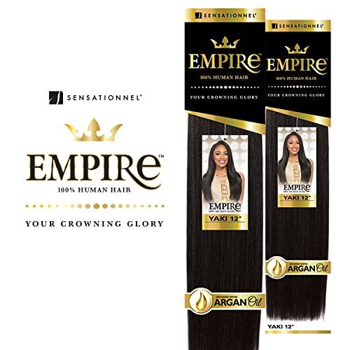 Hair Zone Sensationnel Human Hair Weave Empire Yaki Weaving (20 Inch (Pack of 2), 1B)