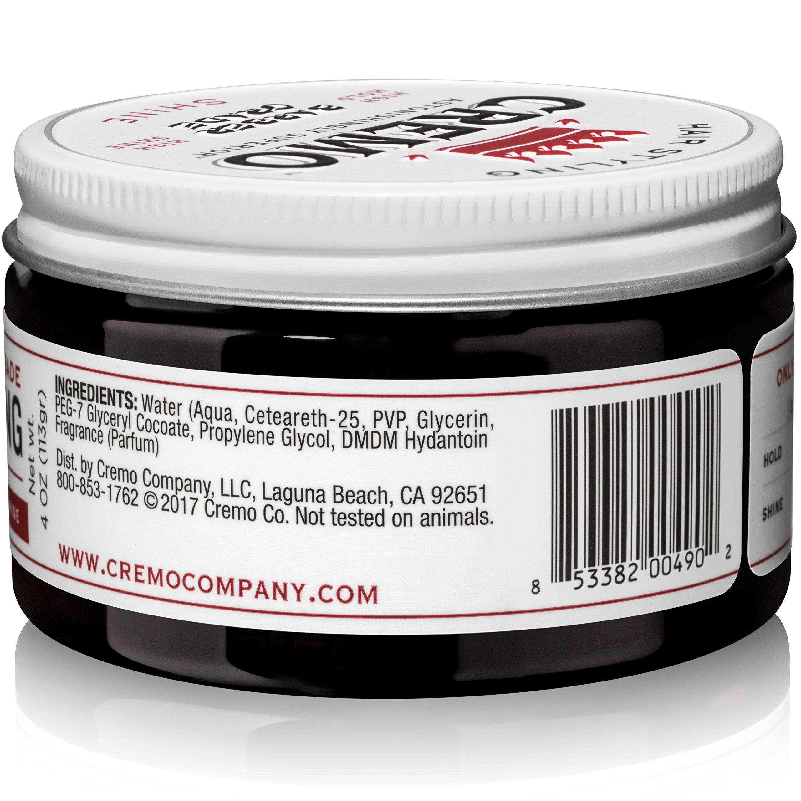 Cremo Cremo Premium Barber Grade Hair Styling Thickening Paste, High Hold, Low Shine, 4 Oz & Premium Barber Grade Hair Styling Shine Pomade, High Hold & Shine, 4 Oz
