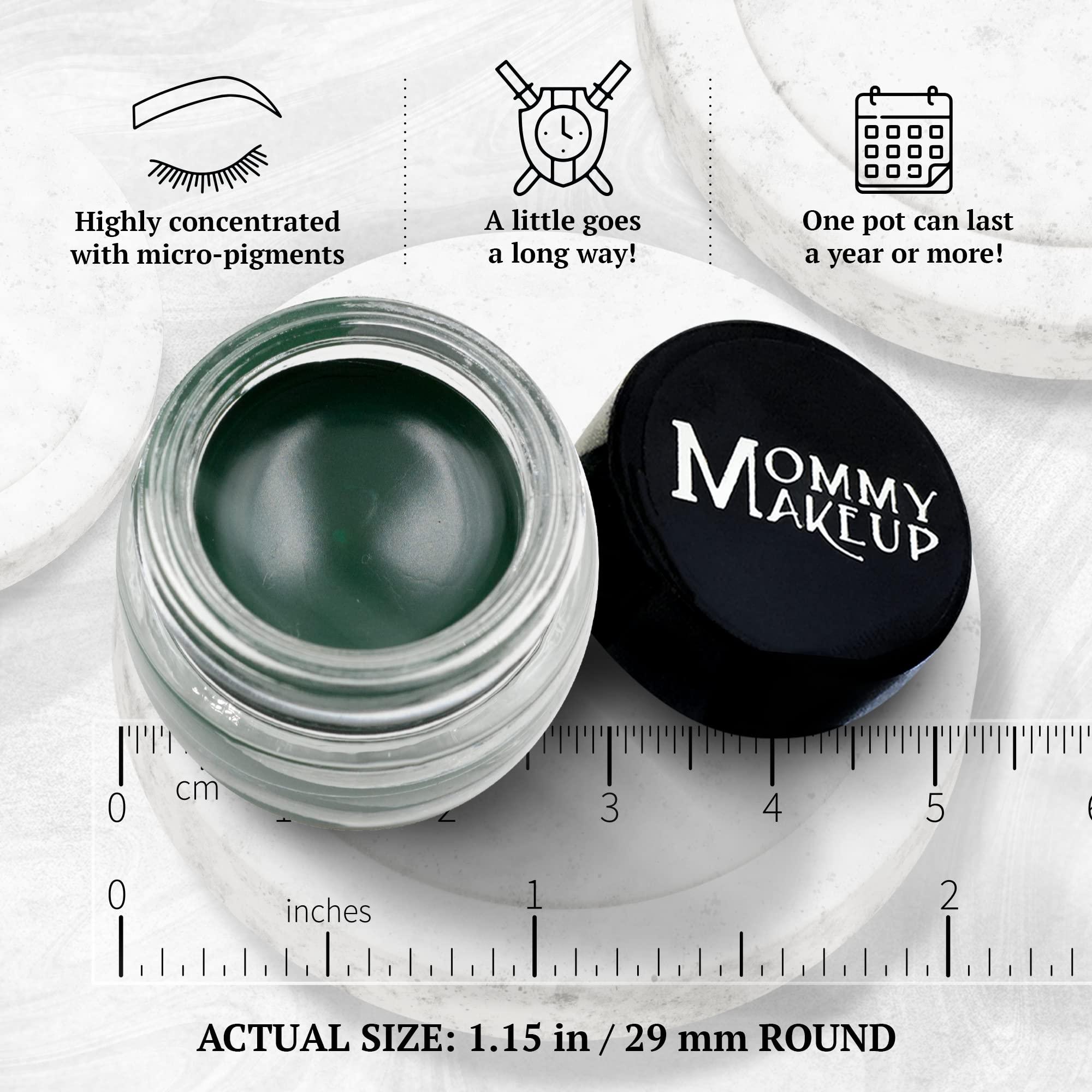 Mommy Makeup Mommy Makeup Waterproof Stay Put Gel Eyeliner Pot with Semi Permanent Micropigments - Long Lasting, Highly Pigmented Eye Liner, 0.14 oz (Hunter)