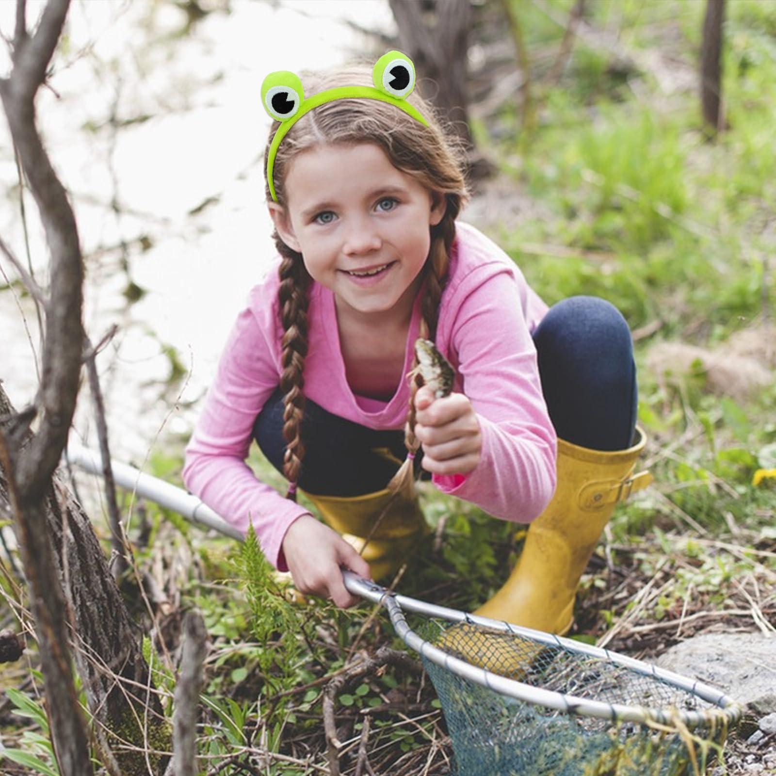 GAFATORY GAFATORY Frog Eyes Green Headband for Girls Cute Spa headband for Women Animal Headband for Makeup Hair Band Cosplay Costume Zoo Gifts Halloween Headband Funny Jungle Headbands for Skincare