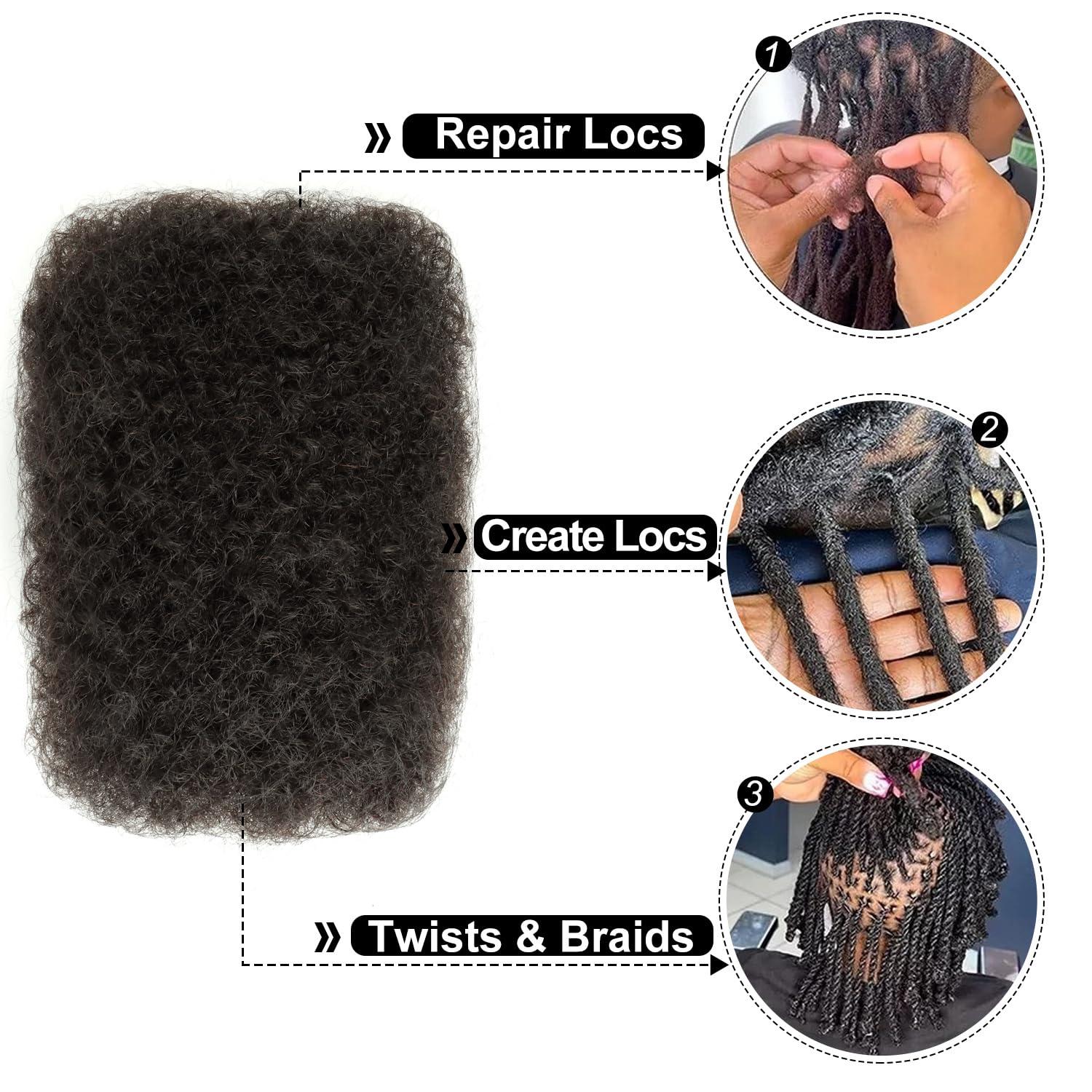 obeani obeani Afro Kinky Human Hair For Braiding Twist Afro Kinky Human Hair For Dreadlocks 1 Pack 30 Gram And Five Pack For a Head, Bulk Pack (1B#, 10)