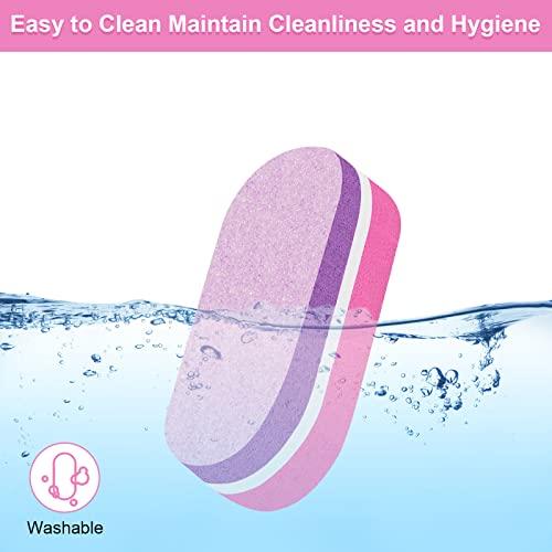 Diesisa Diesisa Mini Nail Buffers, 40pc 100/180 Grit Sponge Mini Nail Files Bulk for Acrylic Nails, Buffer Block Nail File,Mini Bulk Nail buffers Double Sided for Manicure Tools - Pink/Purple