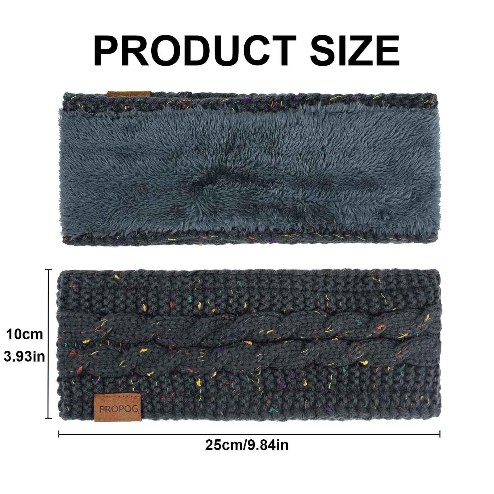 PROPOG PROPOG Winter Headbands for Women Ear Warmer, Knit Womens Winter Headband Thick Ear Warmers for Women Soft Warm Head Wraps Ear Covers for Cold Weather