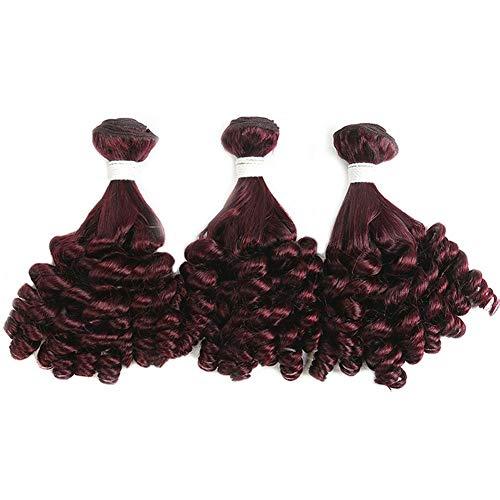 Tony beauty hair Tony Beauty Hair Wine Red Aunty Funmi Human Hair Bundles #99J Burgundy Funmi Curly Peruvian Virgin Hair Weaves Dark Wine Sprial Curly Human Hair Wefts Extensions Mixed Length (10 10 10)