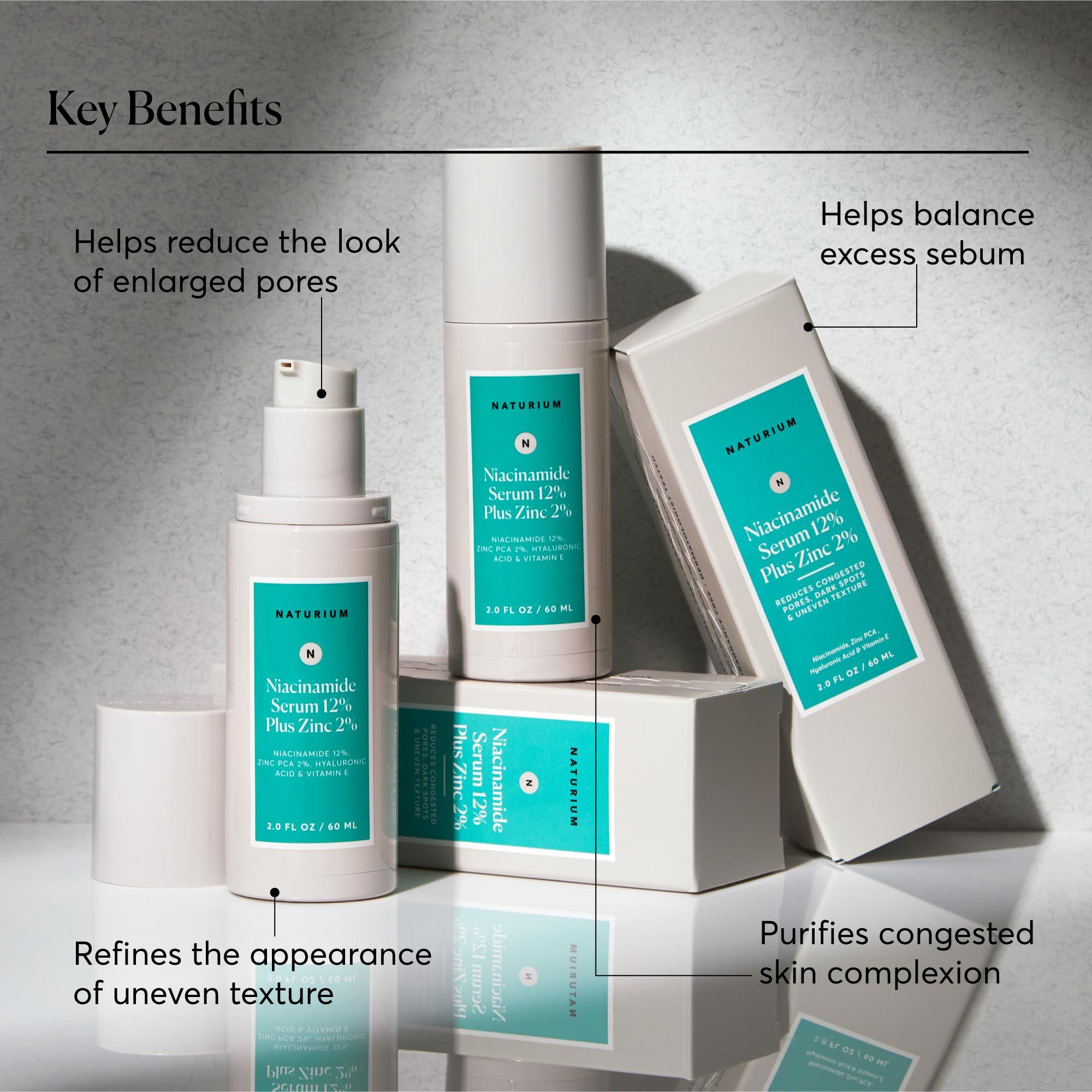 Naturium Naturium Niacinamide Face Serum 12% Plus Zinc 2% Jumbo, Anti-Aging, Pore Minimizer & Dark Spot Corrector with Hyaluronic Acid & Vitamin E, Vegan & Cruelty-Free, 2 oz