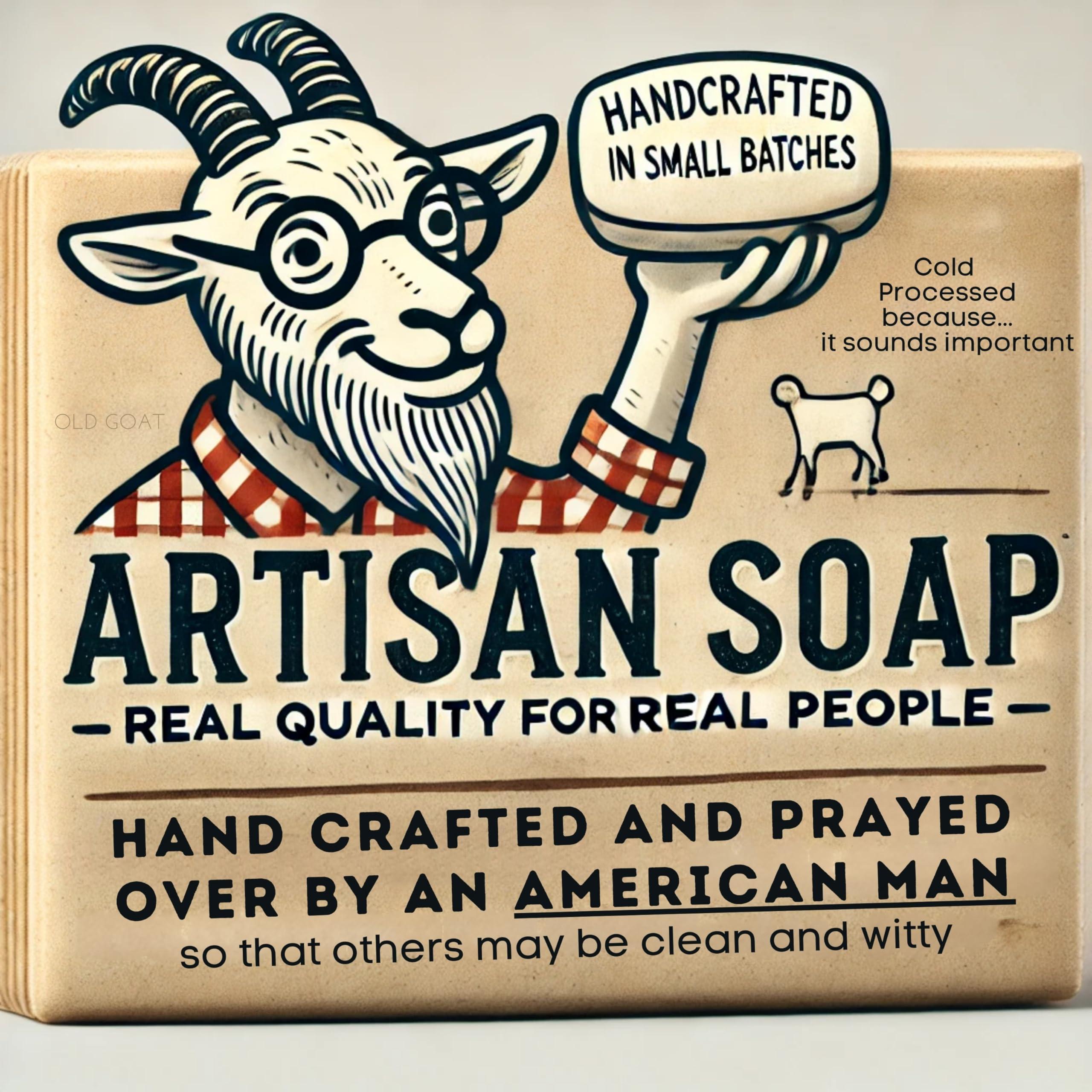 Grace Harbor International Grace Harbor Old Goat Soap Premium Goat Milk Bar Soap with MSM for Aging Skin All Natural Small Batch For Seniors Only Six Pack with Sisal Soap Saver Bag (Unscented 6 Pack)