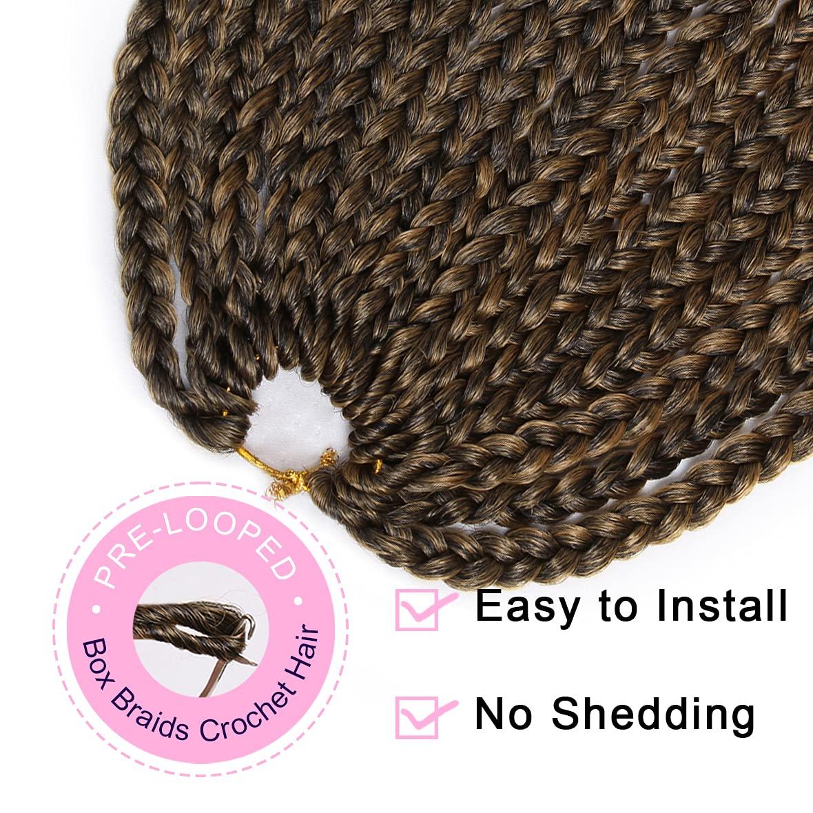 Union Beauty Unionbeauty 8 Packs Ombre Knotless Box Braids Crochet Hair 30 Inch Medium Box Braid Hair For Black Woman Pre-Looped Crotchet Box Braids Heat Resistant Fiber Hair Soft Braids 18Strands/Pack T27#