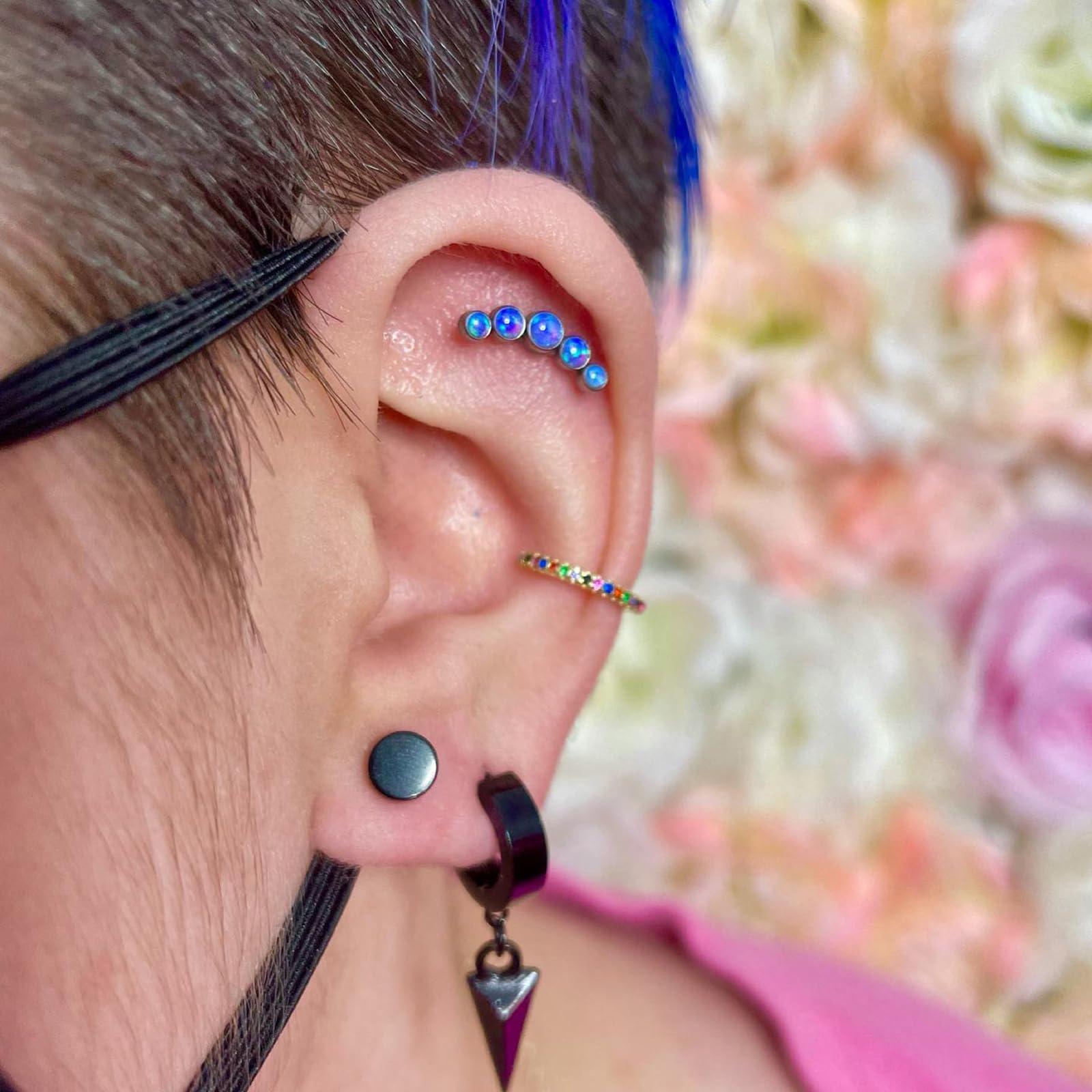 Orglace Orglace Ear Piercing Kit,Self Ear Piercing Gun Tools at Home,Stainless Steel Piercing Earrings Jewelry Stud Earrings for Men Women (204#-Gold)