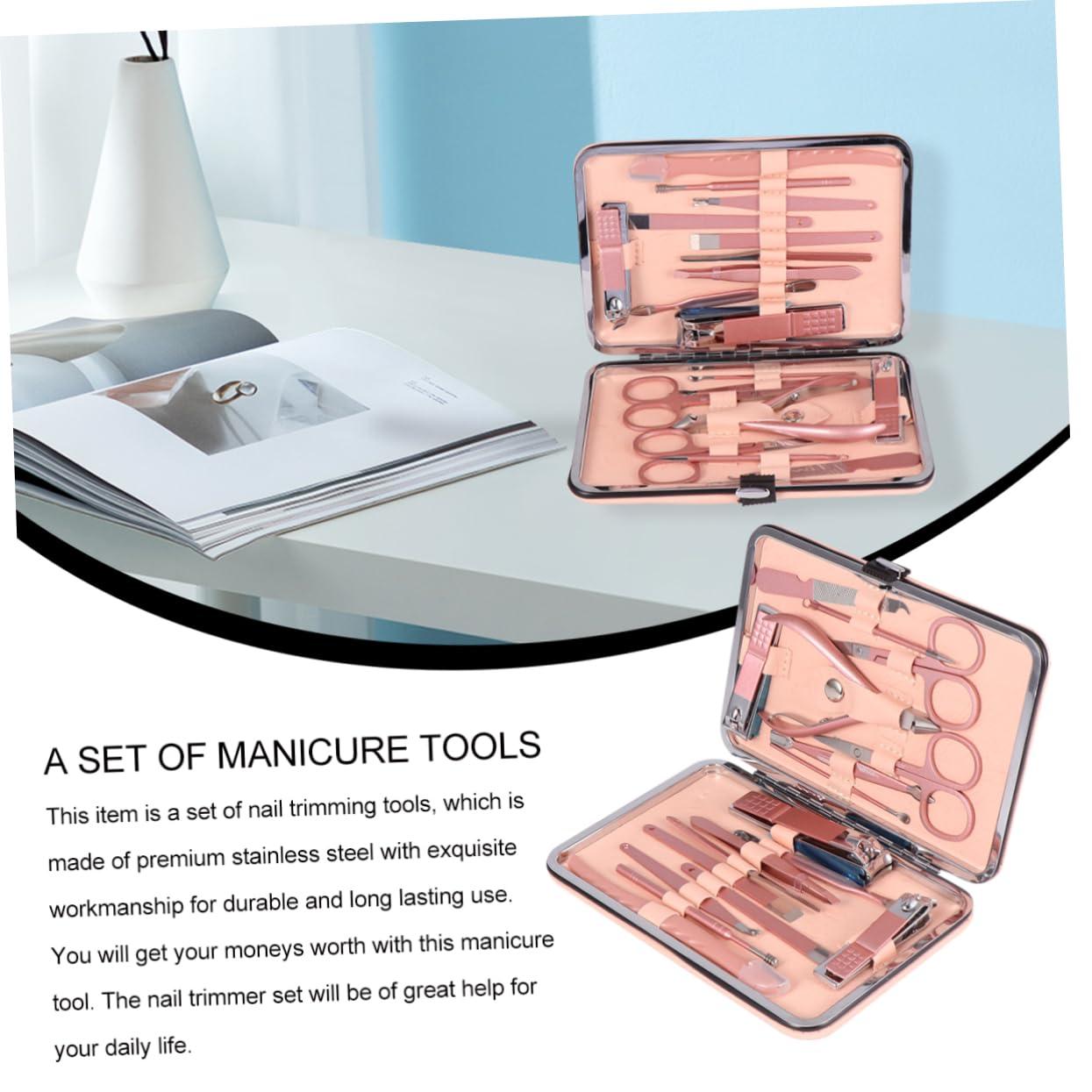 NOLITOY NOLITOY Manicure Set Bulk 18pcs Nail Clipper Kit Nail File Cuticle Pusher Tools