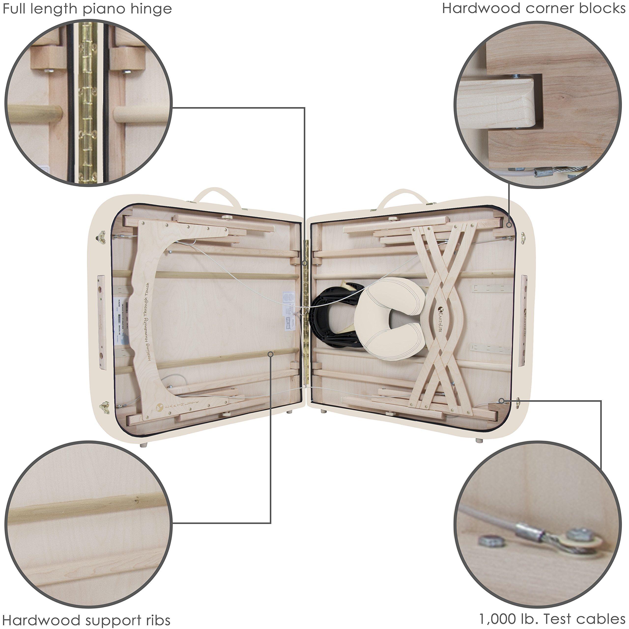 EarthLite EARTHLITE Premium Portable Massage Table Package SPIRIT - Spa-Level Comfort, Deluxe Cushioning incl. Flex-Rest Face Cradle & Strata Face Pillow, Carry Case (30/32 x 73) - Made in USA, Vanilla