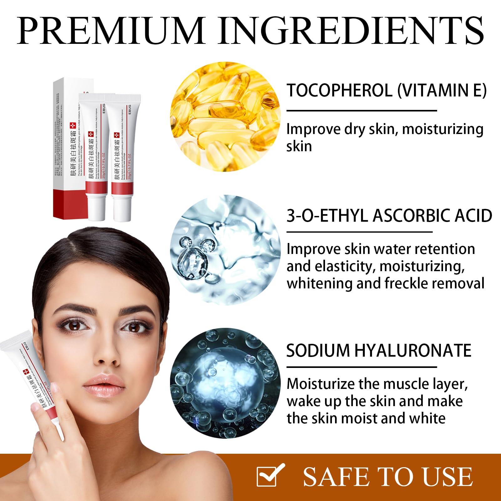 fupah 2 Pcs Freckle Cream, Acne Scar Removal Treatment Cream, Pigmentation Removal Cream for Face, Moisturizing Removes Facial Melasma Dark Spots Wrinkles Blemishes (freckle cream)