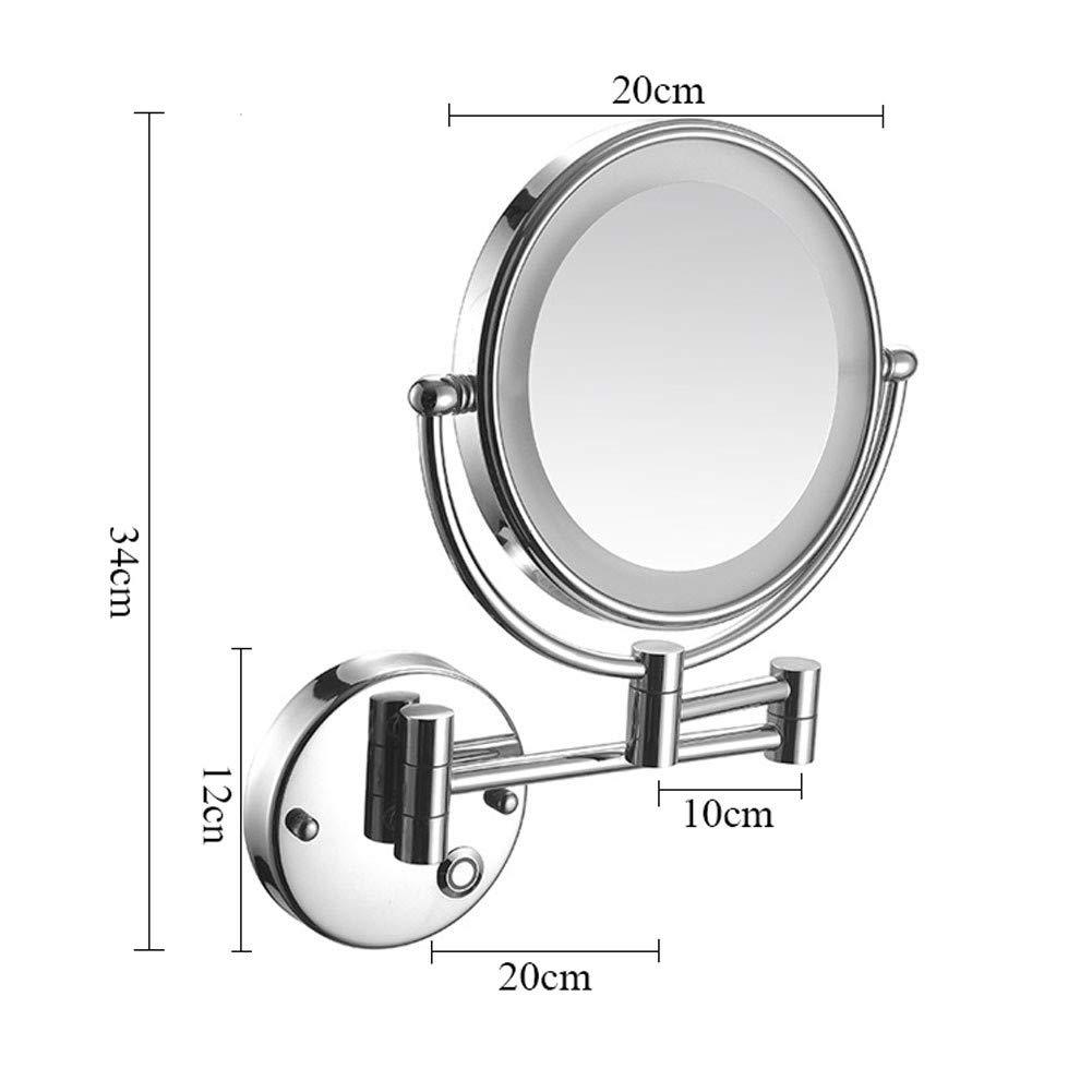 IJPDXOLBQ IJPDXOLBQ Wall Mount Led Lighted Makeup Mirror 5X Magnifying Touch Screen Shaving Mirror Double-Sided Round Bathroom Vanity Mirror Swivel Extendable Cosmetic Mirror,Concealed Install