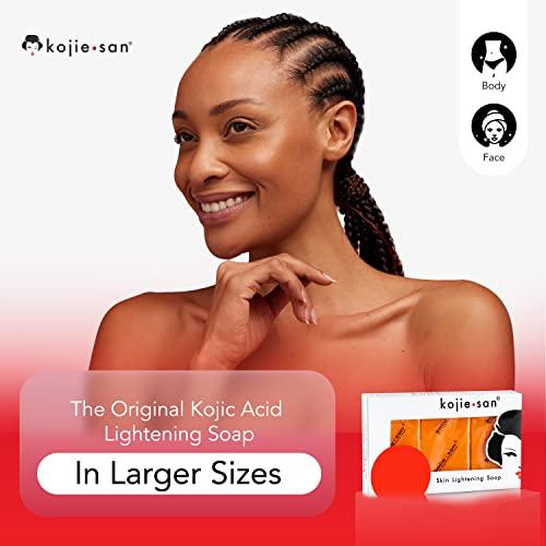 Kojie San, Skin Science Kojie San Skin and Body Soap Original Kojic Acid, Dark Spot Remover Soap Bar with Coconut & Tea Tree Oil 3 x 65g Bars