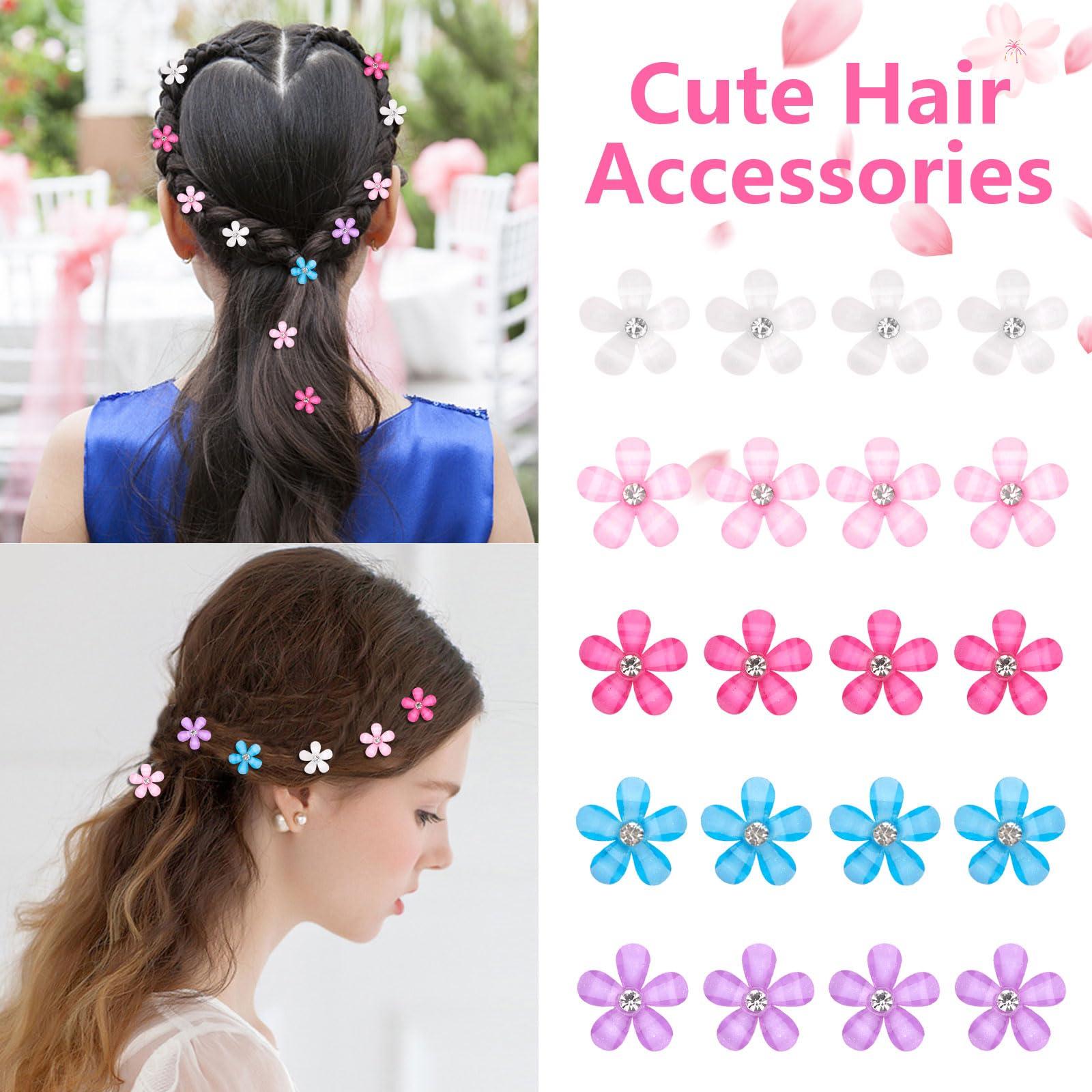 YISSION YISSION Colorful Rhinestone Hair Accessories - Mini Flower Hair Clips, Pins & Barrettes for Wedding, Bridal, Girls & Women