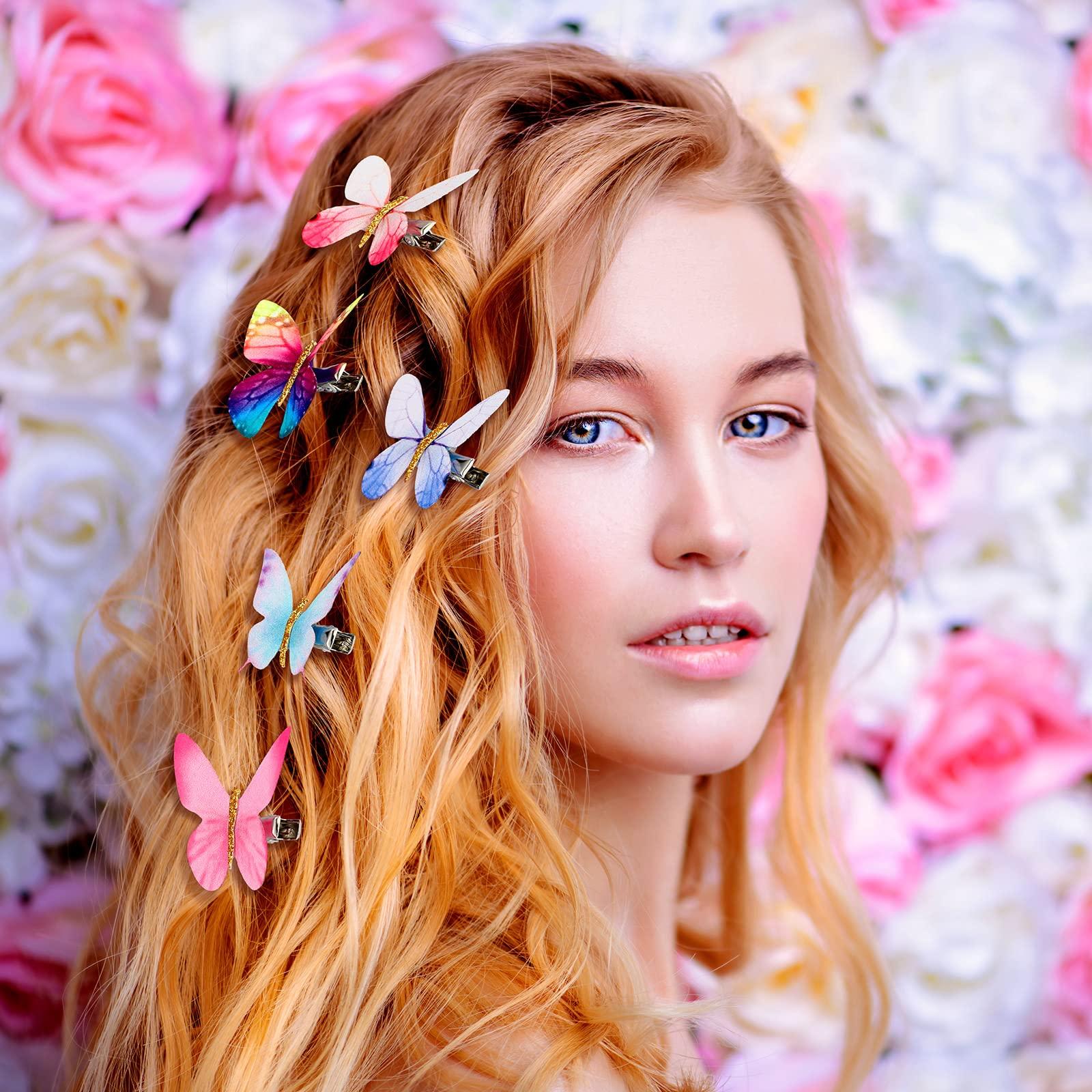 Boao Boao 18 Pieces Glitter Butterfly Hair Clips for Girls Teens Women Hair Accessories (Dreamy Style)