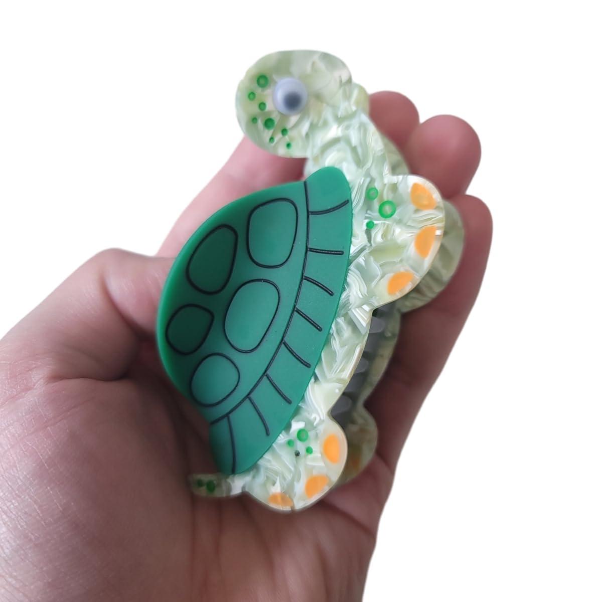 Clip Sugar Cartoon Sea Turtle Hair Clip,Acetate Claw Clips,Hair Clips for Women,Green
