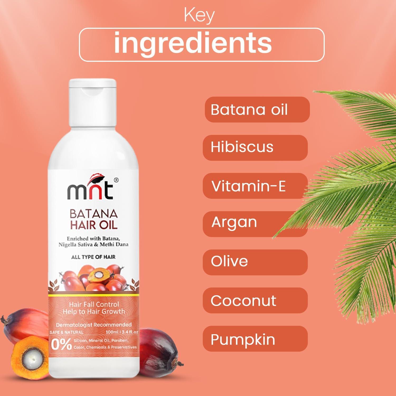 M.N.T. Generic M.N.T. Batana Oil for Hair Growth with Methi Dana & Curry Leaf | Promotes Thicker, Shiny, Stronger & Healthy Hair | Pure Batana Oil for Hair Growth and Hair Fall Control | 100 ml, white