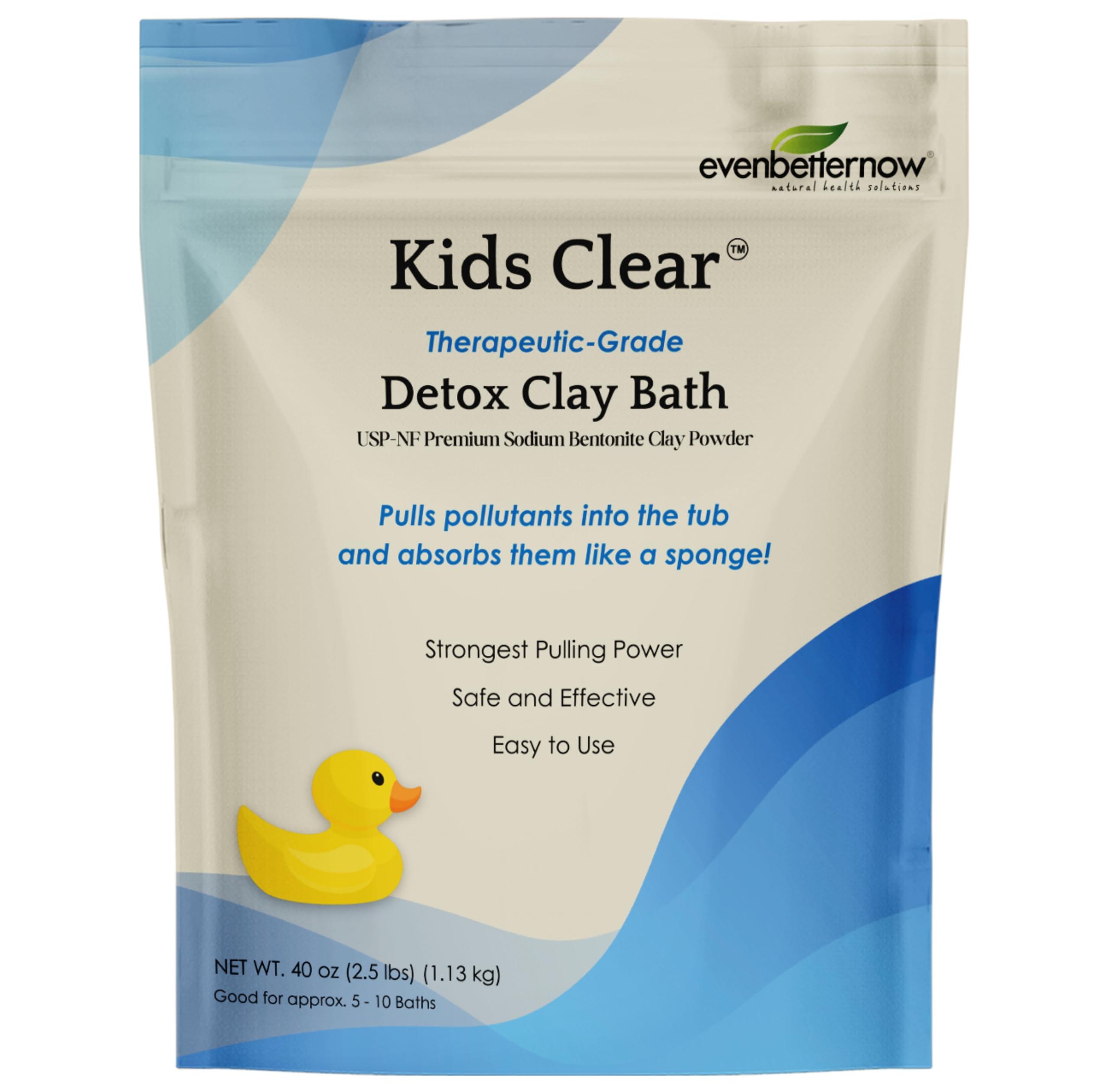 EvenbetterNow Kids Clear Detox Clay Bath, 100% Pure Sodium Bentonite - Removes Toxins, Impurities and Contaminants, by Evenbetternow LLC, 2.5 lbs (40 oz)