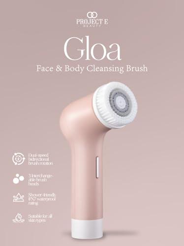 Project E Beauty Gloa Face and Body Cleansing Brush by Project E Beauty | 3 Cleaning Brushes | Pore Cleaner | Scrub Brushes for Cleaning | Exfoliate for Face & Body | Brush Cleaner for Body | Waterproof Skin Care Kit