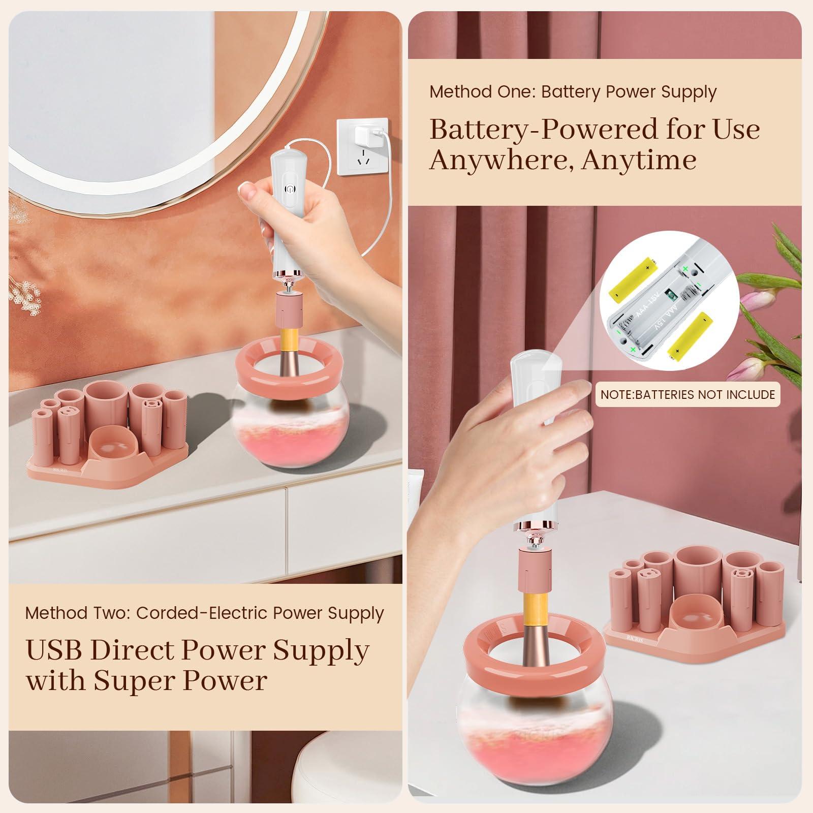 RICRIS RICRIS Electric Makeup Brush Cleaner Machine - Ultra Fast USB Make Up Brush Washer and Dryer - Automatic Cosmetic Brush Cleanser Tool Clean and Dry in Seconds for Beauty Women, Girls