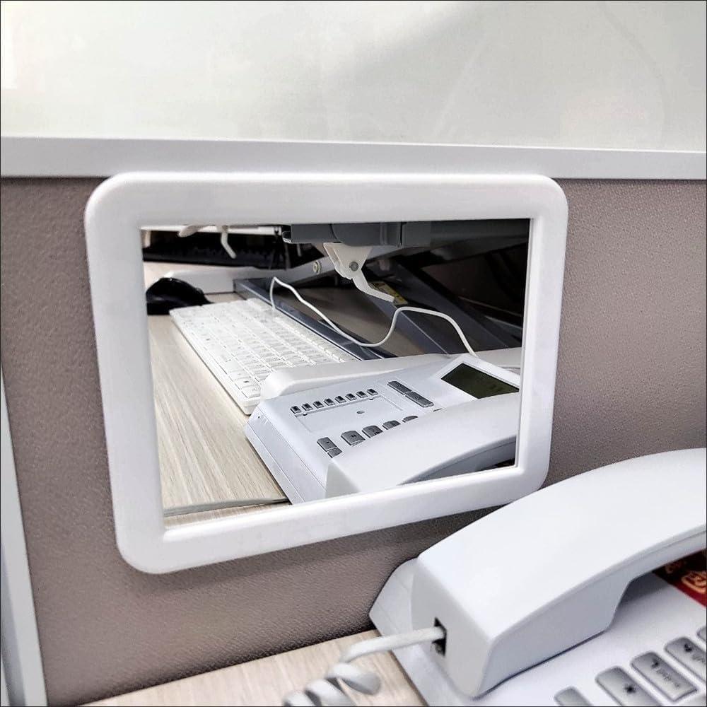 MIHAGUTY MIHAGUTY Magnetic Locker Mirror,5\" x 7\" Small Mirrors School Locker, Bathroom, Household Refrigerator, Locker Accessory, Office Cabinets, and Home (White)